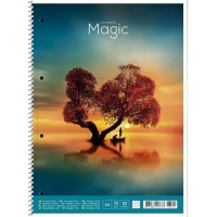 Spirálfüzet, A4+, vonalas, 80 lap, SHKOLYARYK "Colourful magic", vegyes
