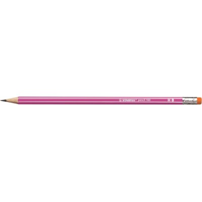 Grafitceruza radírral, HB, hatszögletű, STABILO "Pencil 160", rózsaszín
