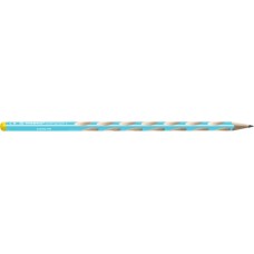 Grafitceruza, HB, háromszögletű, vékony, balkezes, STABILO, "EASYgraph", kék