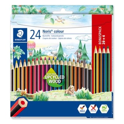 Színes ceruza készlet, hatszögletű, STAEDTLER "Noris Colour 185", 20+4 különböző szín