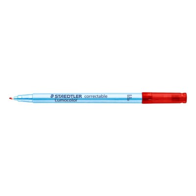 Alkoholmentes marker, OHP, 0,6 mm, STAEDTLER "Lumocolor® 305 F", piros