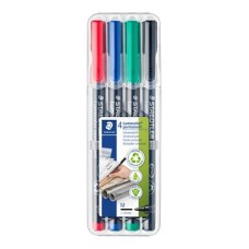 Alkoholos marker készlet, OHP, 1 mm, STAEDTLER "Lumocolor® 317 M", 4 különböző szín