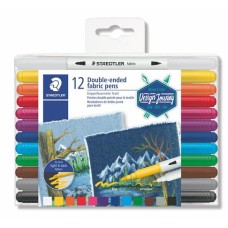 Textilfilc, kétvégű, STAEDTLER® "3190", 12 különböző szín