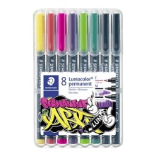 Alkoholos marker vegyes készlet, OHP, STAEDTLER "Lumocolor® 31", 8 különböző szín, 3-féle vonalvastagság