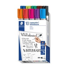 Táblamarker készlet, 2 mm, kúpos, STAEDTLER "Lumocolor® 351", 10 különböző szín