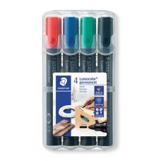 Alkoholos marker készlet, 2 mm, kúpos, STAEDTLER "Lumocolor® 352", 4 különböző szín