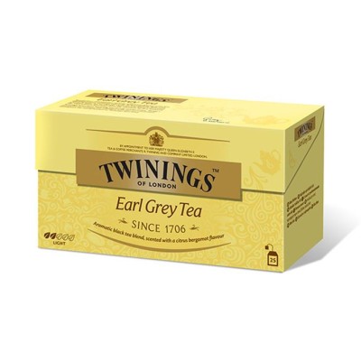 Fekete tea, 25x2 g, TWININGS "Earl grey"