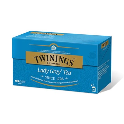 Fekete tea. 25x2 g, TWININGS "Lady grey"