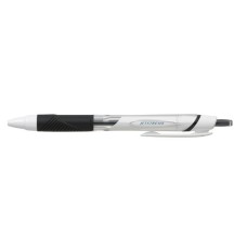 Golyóstoll, 0,35 mm, nyomógombos, fehér tolltest, UNI "SXN-155 Jetstream", fekete