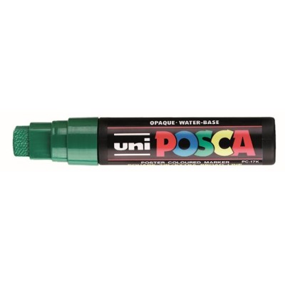 Dekormarker, 15 mm, vágott, UNI "Posca PC-17K", zöld