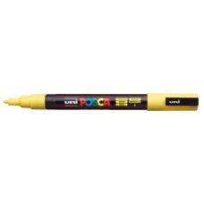 Dekormarker, 0,9-1,3 mm, UNI "Posca PC-3M", sárga