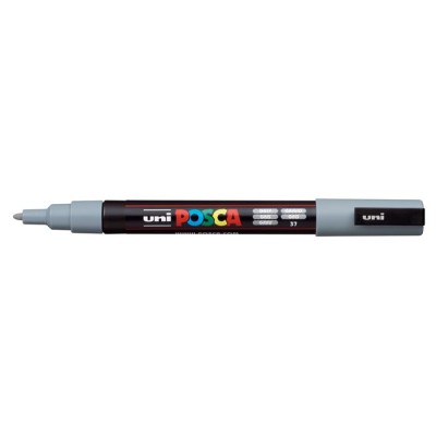 Dekormarker, 0,9-1,3 mm, UNI "Posca PC-3M", szürke