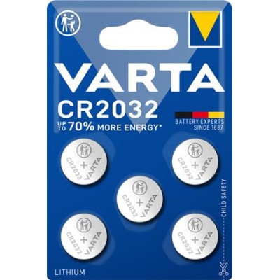 Gombelem, CR2032, 5 db, VARTA