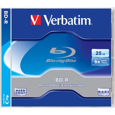 BD-R BluRay lemez, 25GB, 6x, 1 db, normál tok, VERBATIM