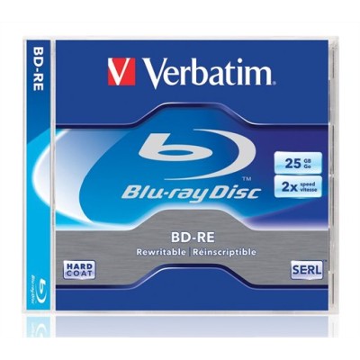 BD-RE BluRay lemez, újraírható, 25GB, 1-2x, 1 db, normál tok, VERBATIM