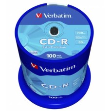 CD-R lemez, 700MB, 52x, 100 db, hengeren, VERBATIM "DataLife"