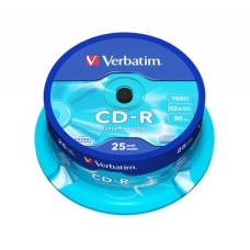 CD-R lemez, 700MB, 52x, 25 db, hengeren, VERBATIM "DataLife"