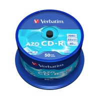 CD-R lemez, Crystal bevonat, AZO, 700MB, 52x, 50 db, hengeren VERBATIM "DataLife Plus"