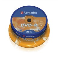 DVD+R lemez, AZO, 4,7GB, 16x, 25 db, hengeren, VERBATIM