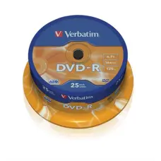 DVD+R lemez, AZO, 4,7GB, 16x, 25 db, hengeren, VERBATIM