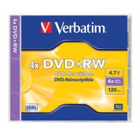 DVD+RW lemez, újraírható, 4,7GB, 4x, 1 db, normál tok, VERBATIM