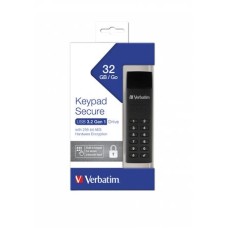 Pendrive, 32GB, USB 3.2, titkosítás, 160/130Mb/s, VERBATIM "Keypad Secure"