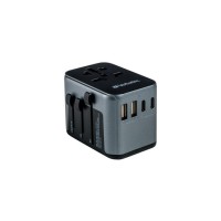 Utazó adapter, univerzális, USB-A(QC 3.0)/USB-C(PD30W)2xUSB, VERBATIM "UTA-03"