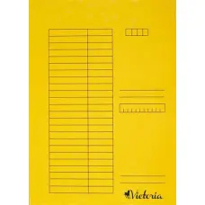 Pólyás dosszié, karton, A4, VICTORIA OFFICE, sárga