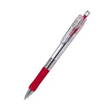 Golyóstoll, 0,21 mm, nyomógombos, ZEBRA "Tapli Clip ECO", piros