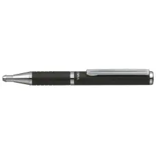 Golyóstoll, 0,24 mm, teleszkópos, metálfekete tolltest, ZEBRA "SL-F1", kék