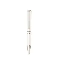 Golyóstoll, 0,24 mm, teleszkópos, metálfehér tolltest, ZEBRA "SL-F1", kék