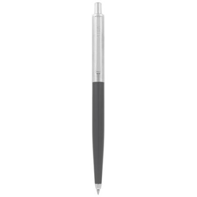 Golyóstoll, 0,24 mm, nyomógombos, ezüst színű klip, szürke tolltest, ZEBRA "901", kék