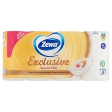 Toalettpapír, 4 rétegű, kistekercses, 8 tekercs, ZEWA "Exclusive", almond milk