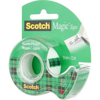 Ragasztószalag, adagolón, kézi, 19 mm x 7,5 m, 3M SCOTCH "Magic Tape 810"