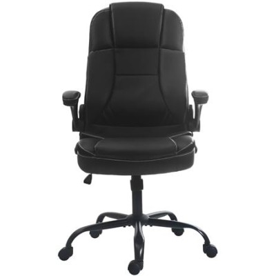Főnöki szék, textil bőrborítás, felhajtható karfa, "Continental", fekete