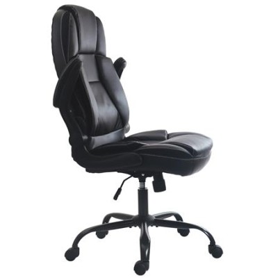 Főnöki szék, textil bőrborítás, felhajtható karfa, "Continental", fekete