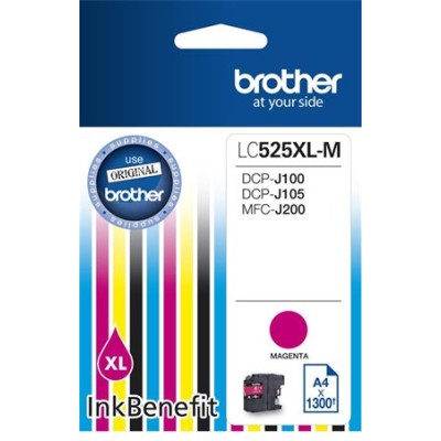 LC525XLM Tintapatron DCP-J100, J105 nyomtatóhoz, BROTHER, magenta, 1300 oldal