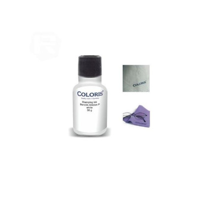 Bélyegzőfesték, 50 ml, textilhez, COLORIS, "Berolin Ariston", fehér