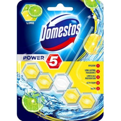 WC fertőtlenítő, 1 db-os, DOMESTOS "Power 5", lime