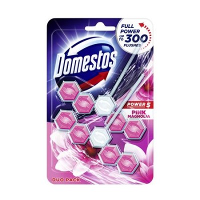 WC fertőtlenítő, 2 db-os ,DOMESTOS "Power 5", pink magnólia