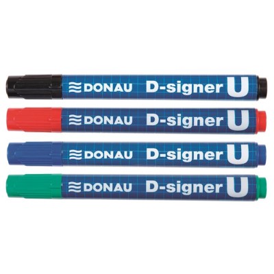 Alkoholos marker, 2-4 mm, kúpos, DONAU "D-signer U", zöld