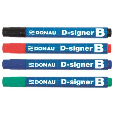 Táblamarker, 2-4 mm, kúpos, DONAU "D-signer B"", fekete