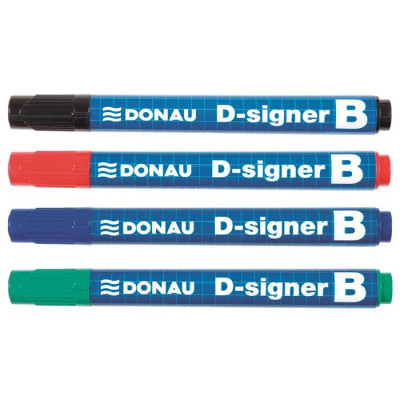 Táblamarker, 2-4 mm, kúpos, DONAU "D-signer B", piros