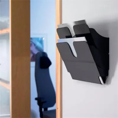 Prospektustartó, fali, fekvő, A4, DURABLE "FLEXIPLUS 2", fekete