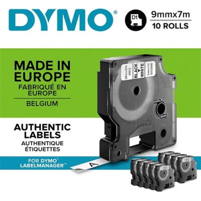 Feliratozógép szalag készlet, 9 mm x 7 m, DYMO "D1", fehér-fekete