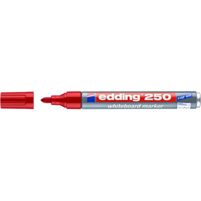 Tábla- és flipchart marker, 1-3 mm, kúpos, EDDING "250", piros