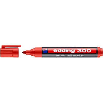 Alkoholos marker, 1,5-3 mm, kúpos, EDDING "300", piros
