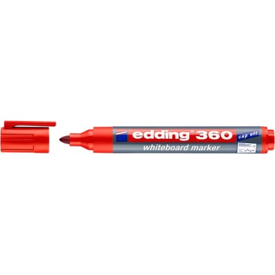 Tábla- és flipchart marker, 1,5-3 mm, kúpos, EDDING "360", piros