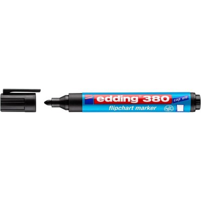 Flipchart marker, 1,5-3 mm, kúpos, EDDING "380", fekete