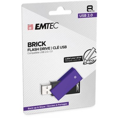 Pendrive, 8GB, USB 2.0, EMTEC "C350 Brick", lila